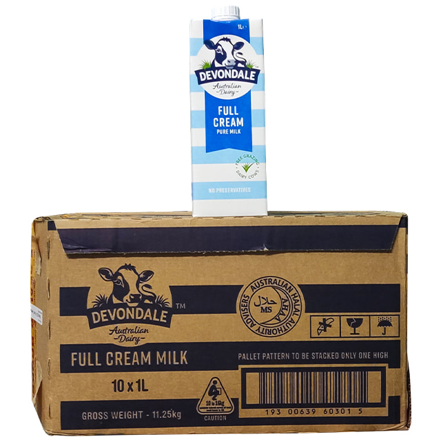 Thùng 10 Hộp Sữa Tươi Nguyên Kem Devondale 1l x 10  của Úc