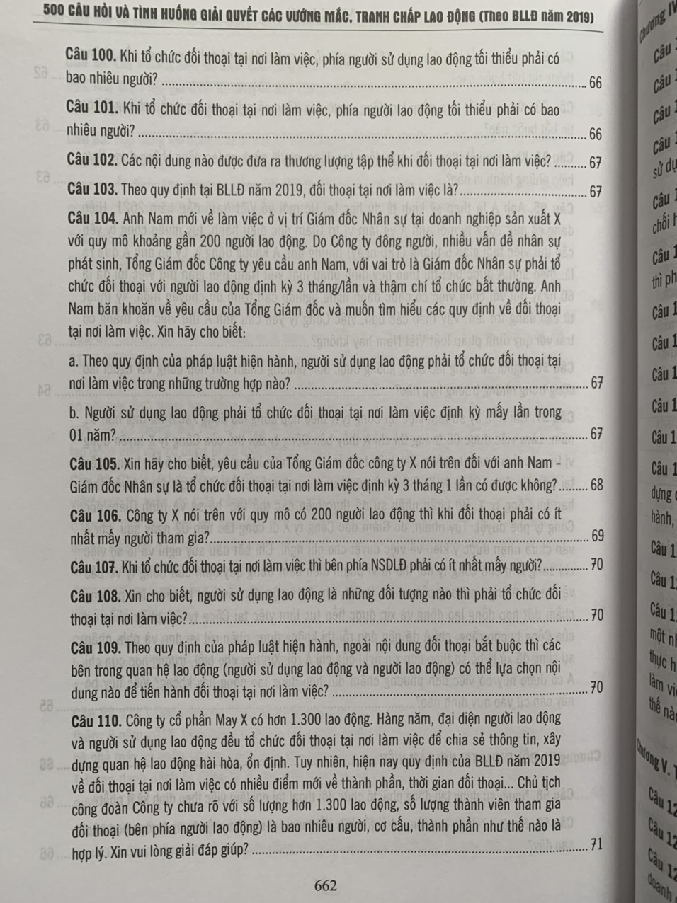 500 Câu hỏi và tình huống giải quyết các vướng mắc tranh chấp lao động