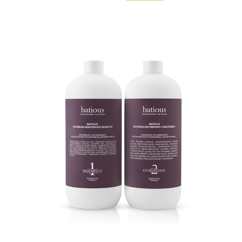 Cặp Dầu Gội Xả Batious Ngăn Ngừa Giảm Rụng Tóc. Dầu Gội Xả Mượt Tóc, Nhanh Mọc Tóc Nhanh  Chai 500ml-960ml(Nhập Khẩu Chính Gạch)