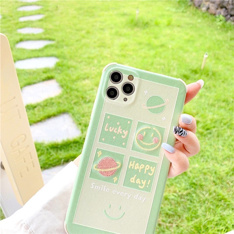 Ốp Lưng iPhone Mặt Cười Thêu Dành Cho iPhone 6 / 6 Plus / 7 / 7 Plus / 8 / 8 Plus / X / Xs / Xs Max / 11 / 11 Pro / 11 Pro Max / 12 / 12 Pro / 12 Pro Max