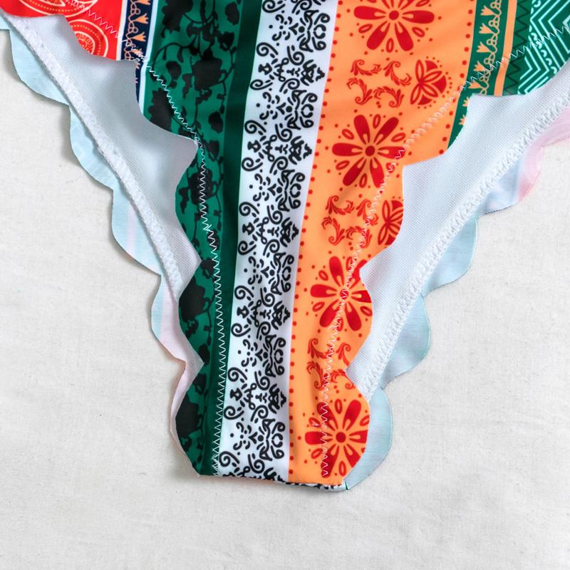 2021 Sexy Nữ Bikini Bơi 2 Bộ Quần Áo In Hình Đồ Bơi Nữ Mặc Đi Biển Bộ Dây Đồ Bơi Mùa Hè