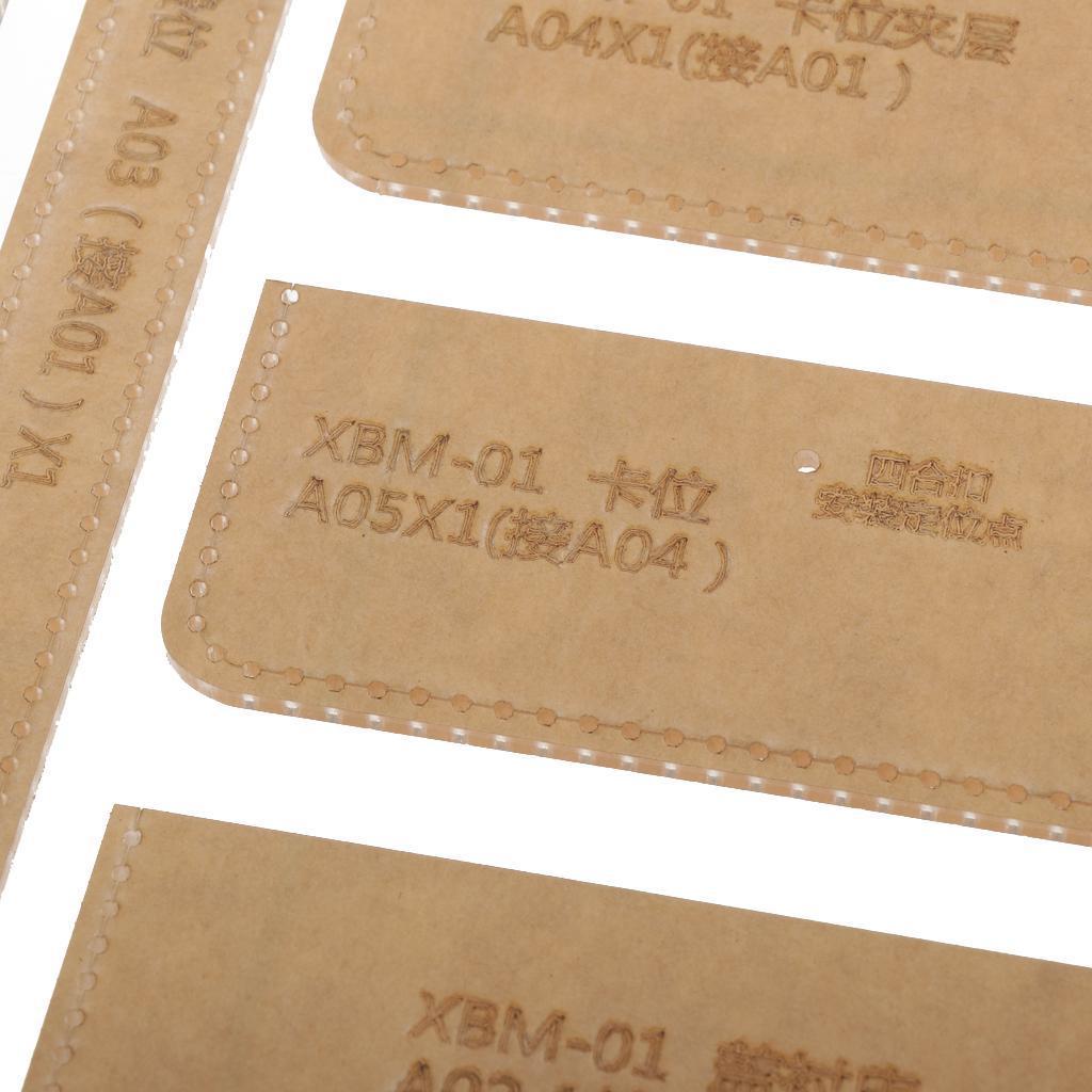 5x/ Acrylic Wallet Pattern Stencil Template Leather Craft DIY Tool