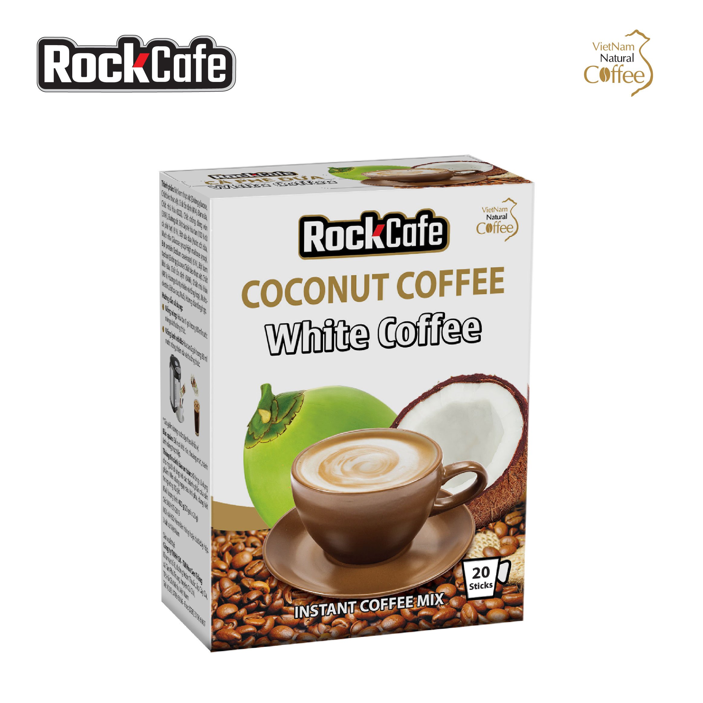 Cà phê dừa ROCKCAFE (Hộp 20 gói)