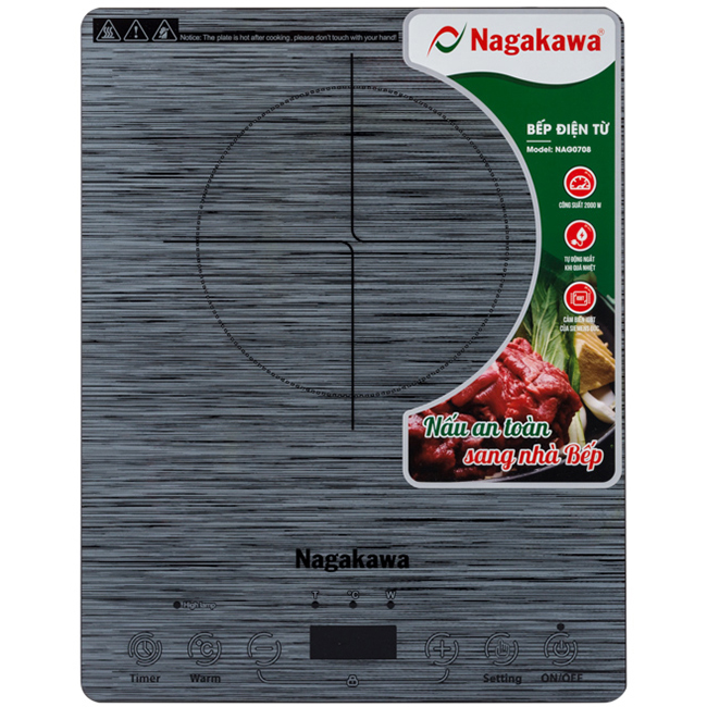 Bếp Từ cảm ứng Nagakawa NAG0708 (2000W) - Kèm Nồi Lẩu - Hàng Chính Hãng