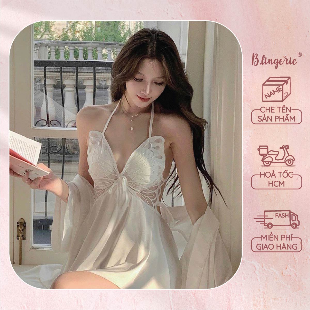 Váy Ngủ Hồ Điệp Gợi Cảm (Không kèm áo choàng) - B.Lingerie