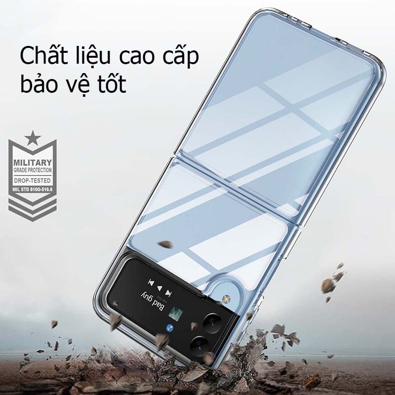 Ốp lưng cho Z Flip 4 samsung trong suốt chống sốc viền mềm