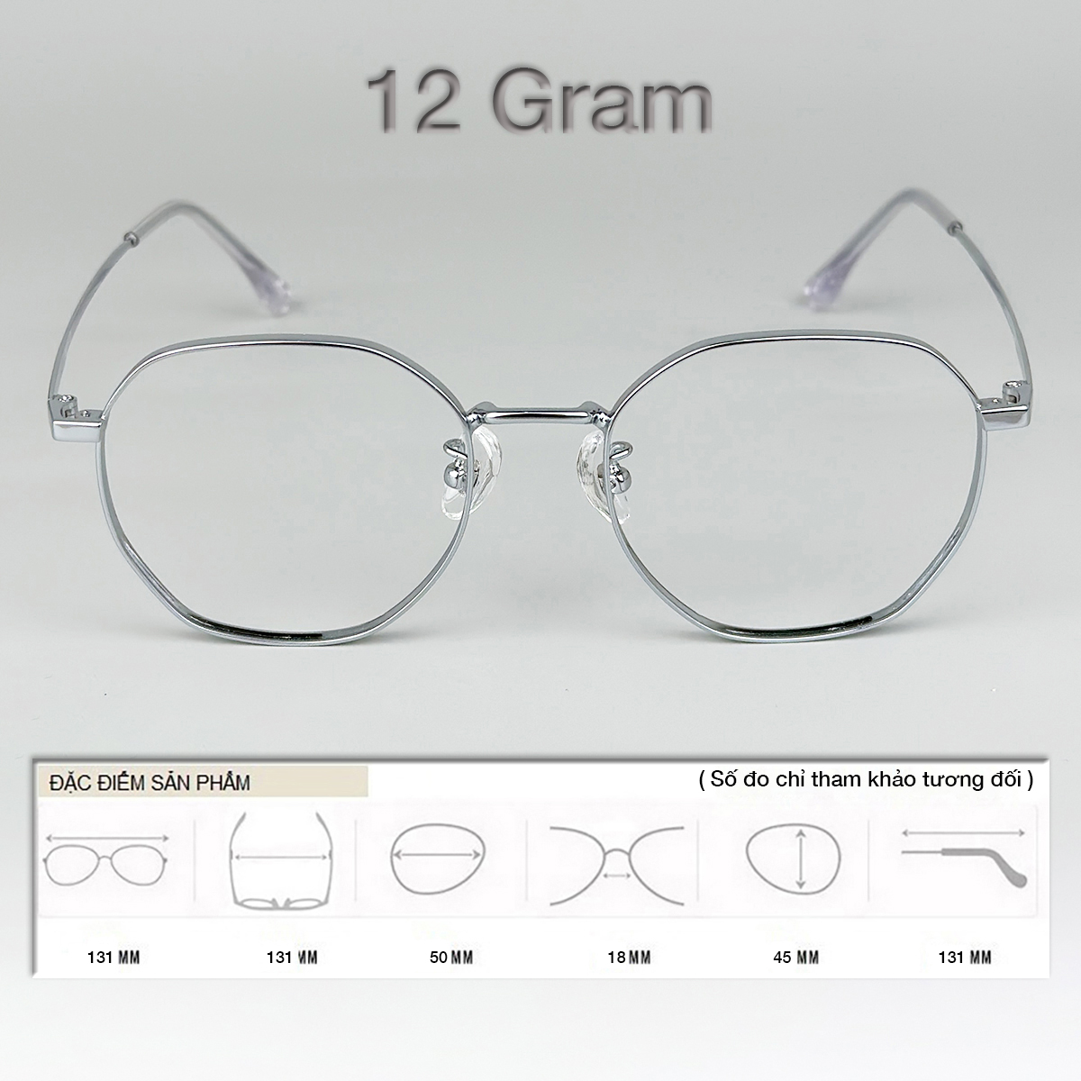 Gọng Kính Cận Giả Cận Nam Nữ Cao Cấp Titanium BLUE LIGHT, Mắt Lục Giác Nhỏ Dày Dặn, Nhẹ, Vàng Hồng Dẻo Bạc, Đen