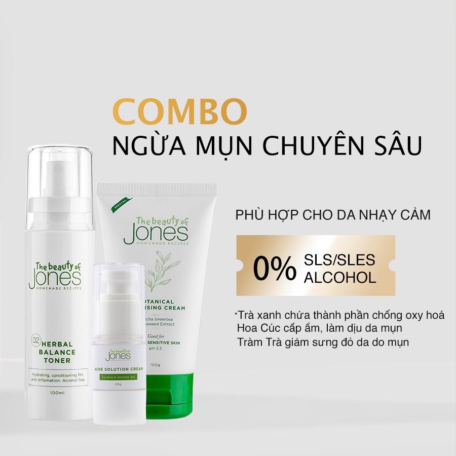 Bộ giảm mụn chuyên sâu da mụn nhạy cảm The Beauty of Jones