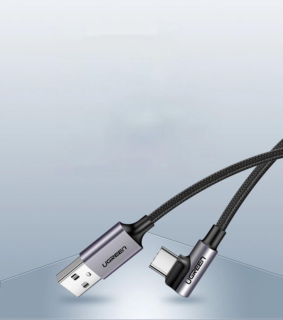 Cáp sạc USB 2.0 sang USB type C đầu vuông góc 90 độ UGREEN US284 50941 - Hàng Chính Hãng