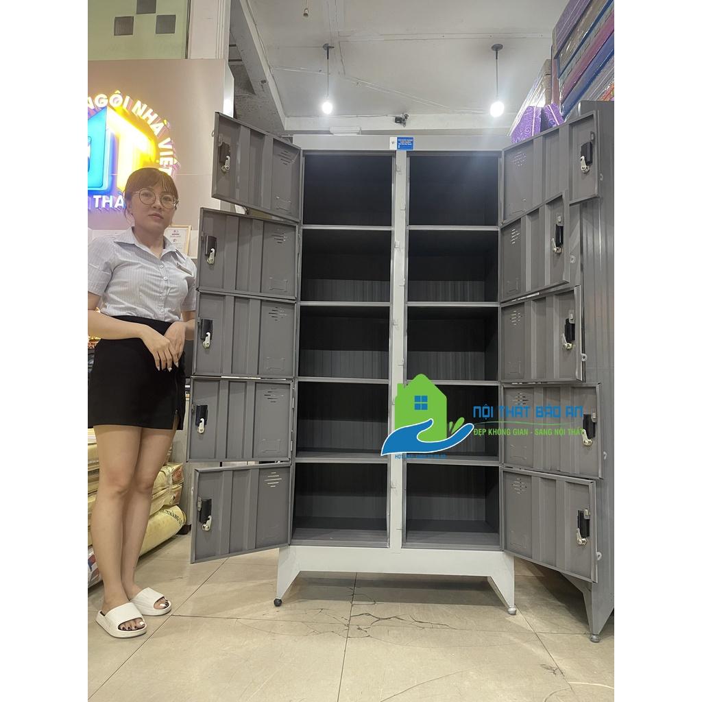 Tủ hồ sơ locker cao cấp dày dặn - Tủ locker 10 cửa có khóa riêng BA