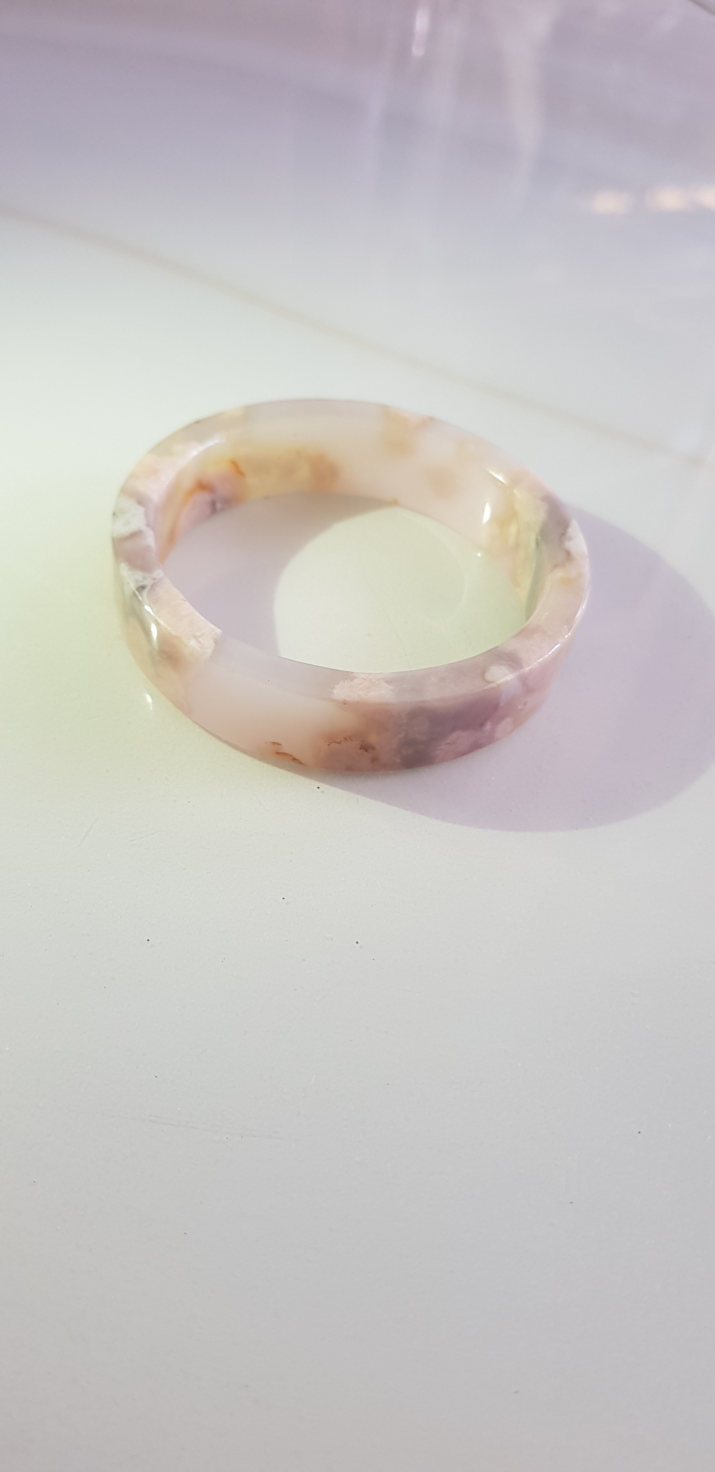 Vòng tay Nữ Mã Não Bản Vuông bông rau câu Ni 50mm x cao 13mm x dầy 5mm Nữ 45kg - 50kg đeo đẹp xinh tay lắm ạ