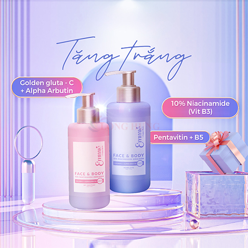 Kem dưỡng thể Emmié Face &amp; Body Niacinamide Emulsion làm trắng da 7% (230ml)/10% (230g) - Hàng chính hãng
