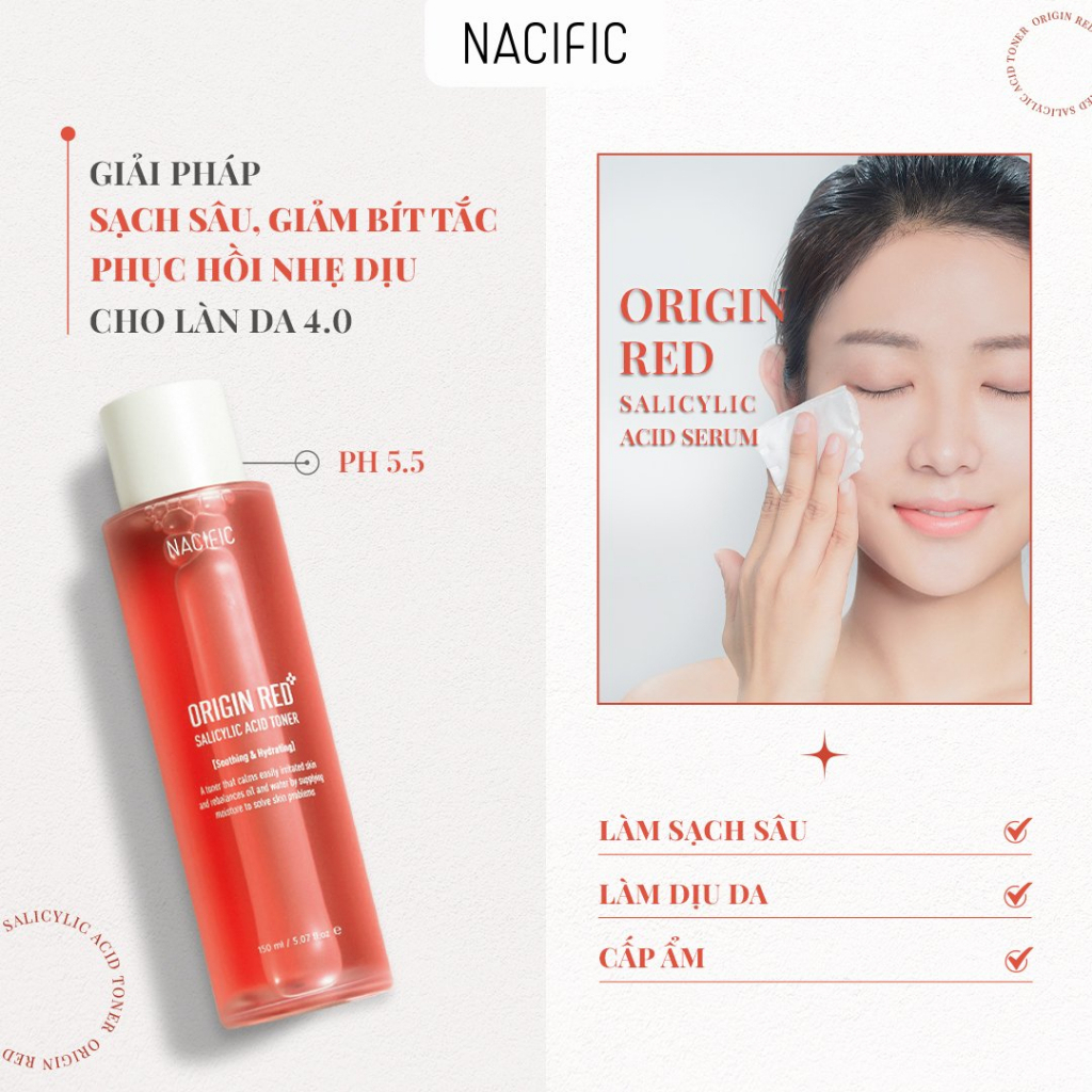 Nước hoa hồng Nacific Origin Red Salicylic Acid Toner 150ml