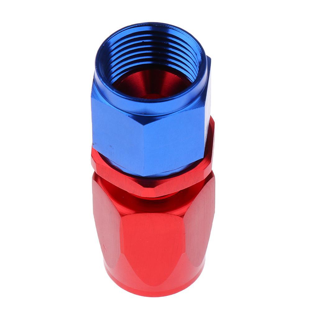 AN-4 AN-6 AN-8 AN-10 Fuel Oil Swivel Fitting Hose End Adaptor with Female Thread - Blue and Red, AN8