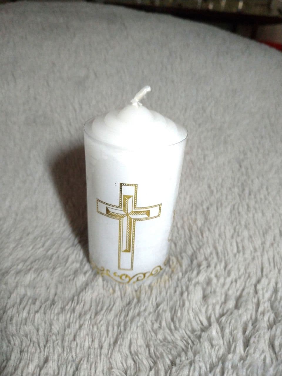 Nến trụ trắng không mùi cao 7.5cm