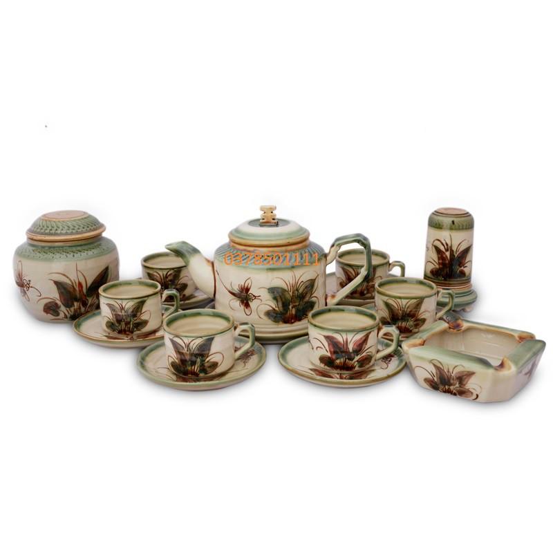 Bộ ấm chén men rêu cổ S3