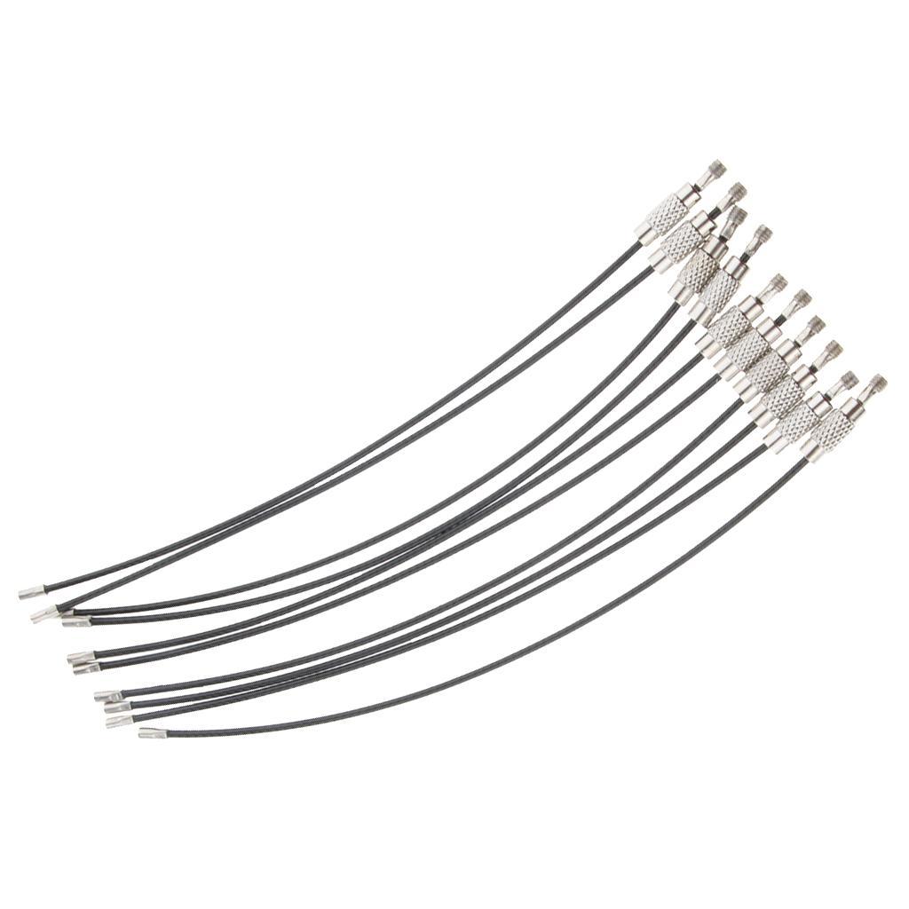 30Pcs Cable Wire Loop Luggage Tag Loops Stainless Steel Wire Straps Black