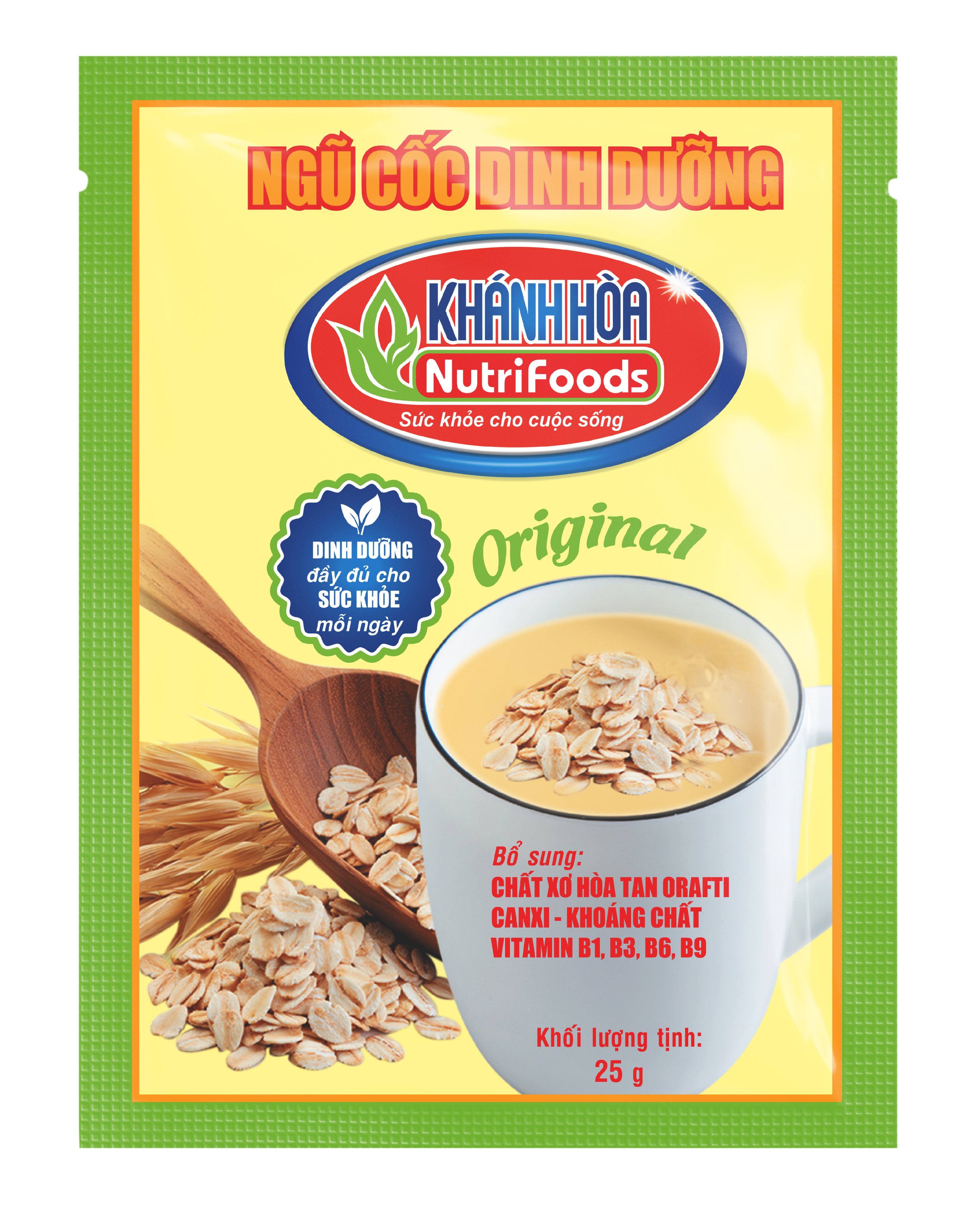 Ngũ Cốc Dinh Dưỡng Khánh Hòa NutriFoods - Bổ Sung Chất Xơ Hòa Tan, Vitamin, Khoáng Chất (Túi 18 gói x 25g)