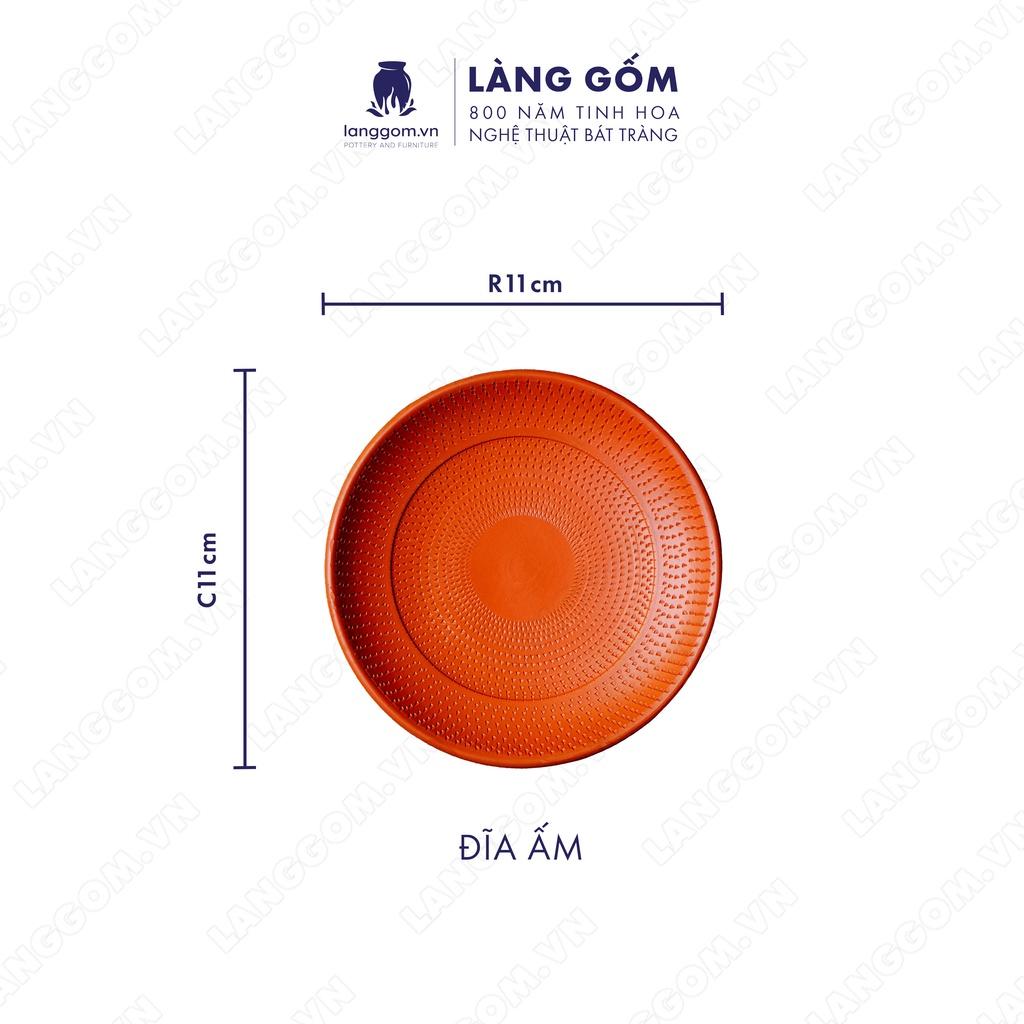 Bộ ấm chén đất nung hồng ganh - Men mộc - Gốm sứ Bát Tràng - langgom.vn