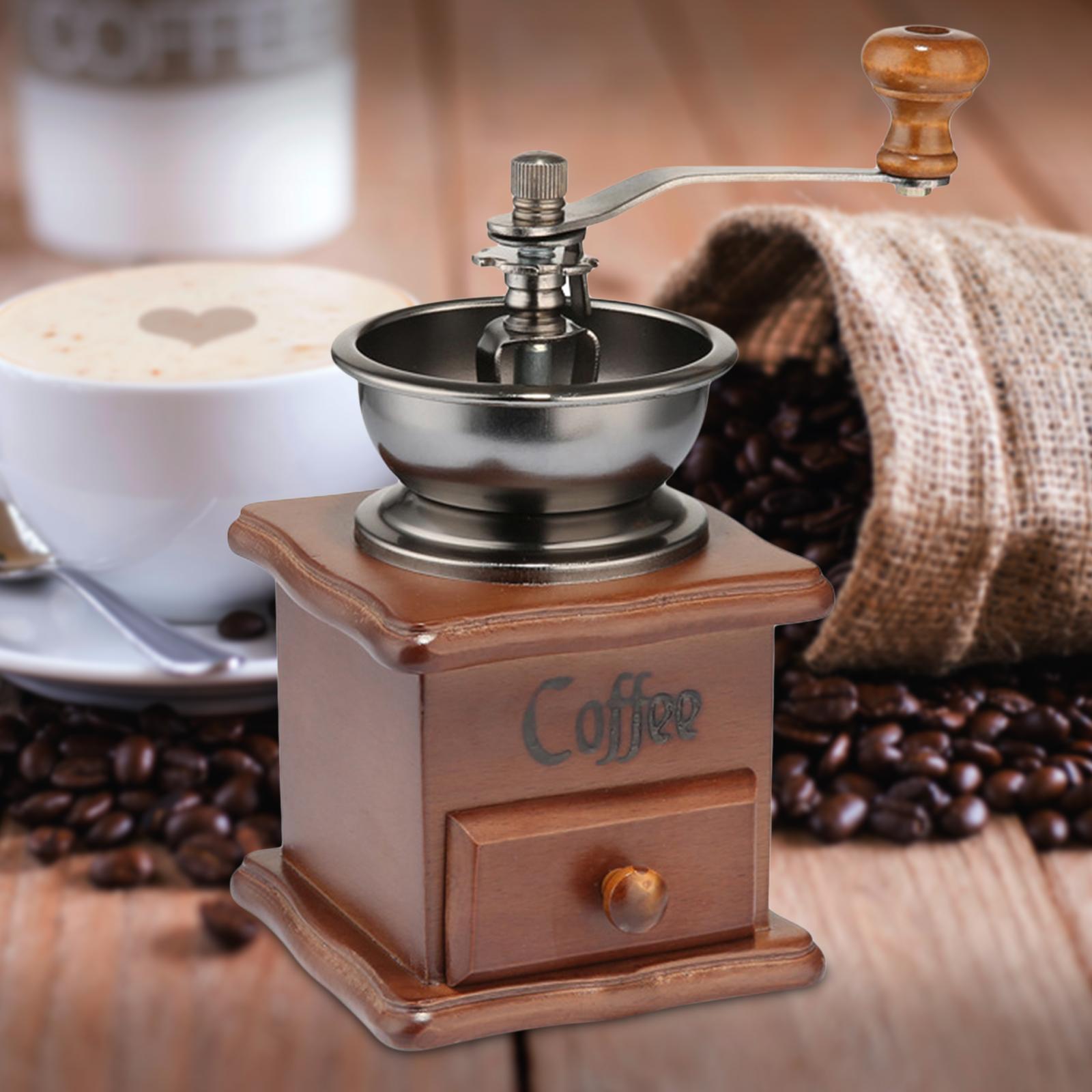 Vintage Style Classic Coffee Mill Hand Crank Coffee Grinders with Drawer