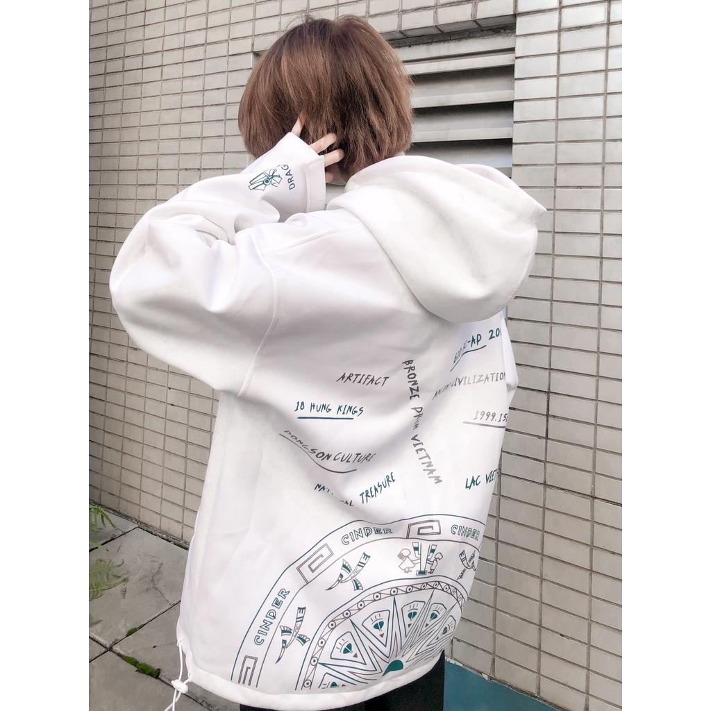 Áo jacket form rộng CINDER local brand (Jacket Trống Đồng), áo hoodie zip nam nữ unisex đẹp