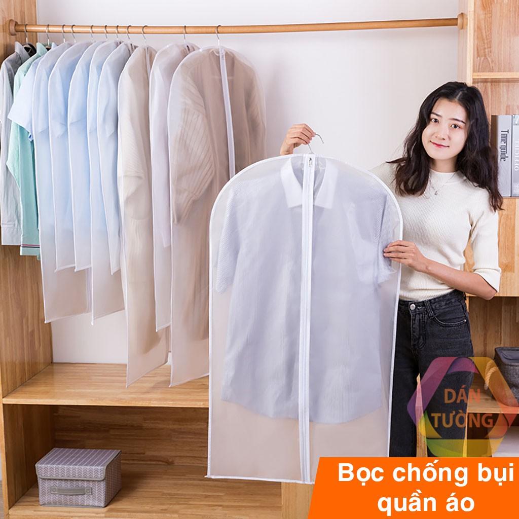 Túi bọc quần áo treo tủ chống bụi , túi bọc trùm quần áo loại dày, có khóa, chống thấm