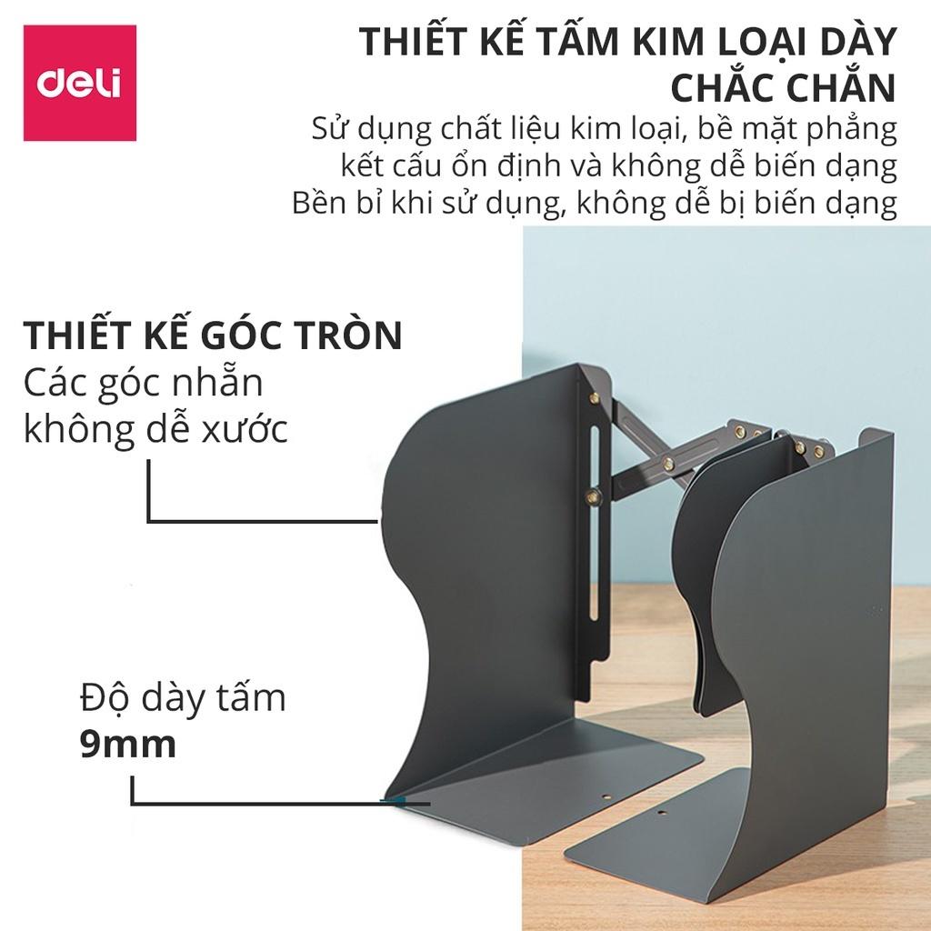 Giá Đựng Tài Liệu Mở Rộng hàng chính hãng Deli - Chất Liệu Kim Loại Dài Tối Đa Đến 48cm - Màu Xám - 1 chiếc - 78630