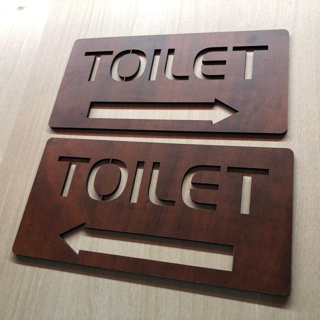 Bảng gỗ trang trí Bảng Toilet chỉ hướng nhà vệ sinh TL15 10x20cm
