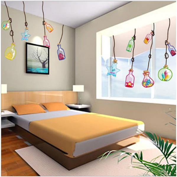 Decal trang trí dây treo bình sắc màu