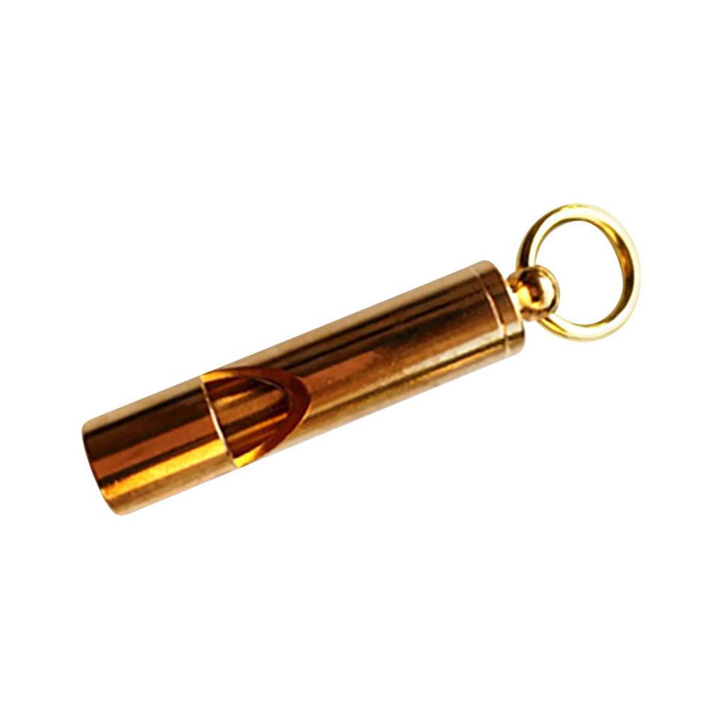 2Pcs Portable Brass Whistle Emergency Tool For Ourdoor Hiking Camping Climbing Key Chain