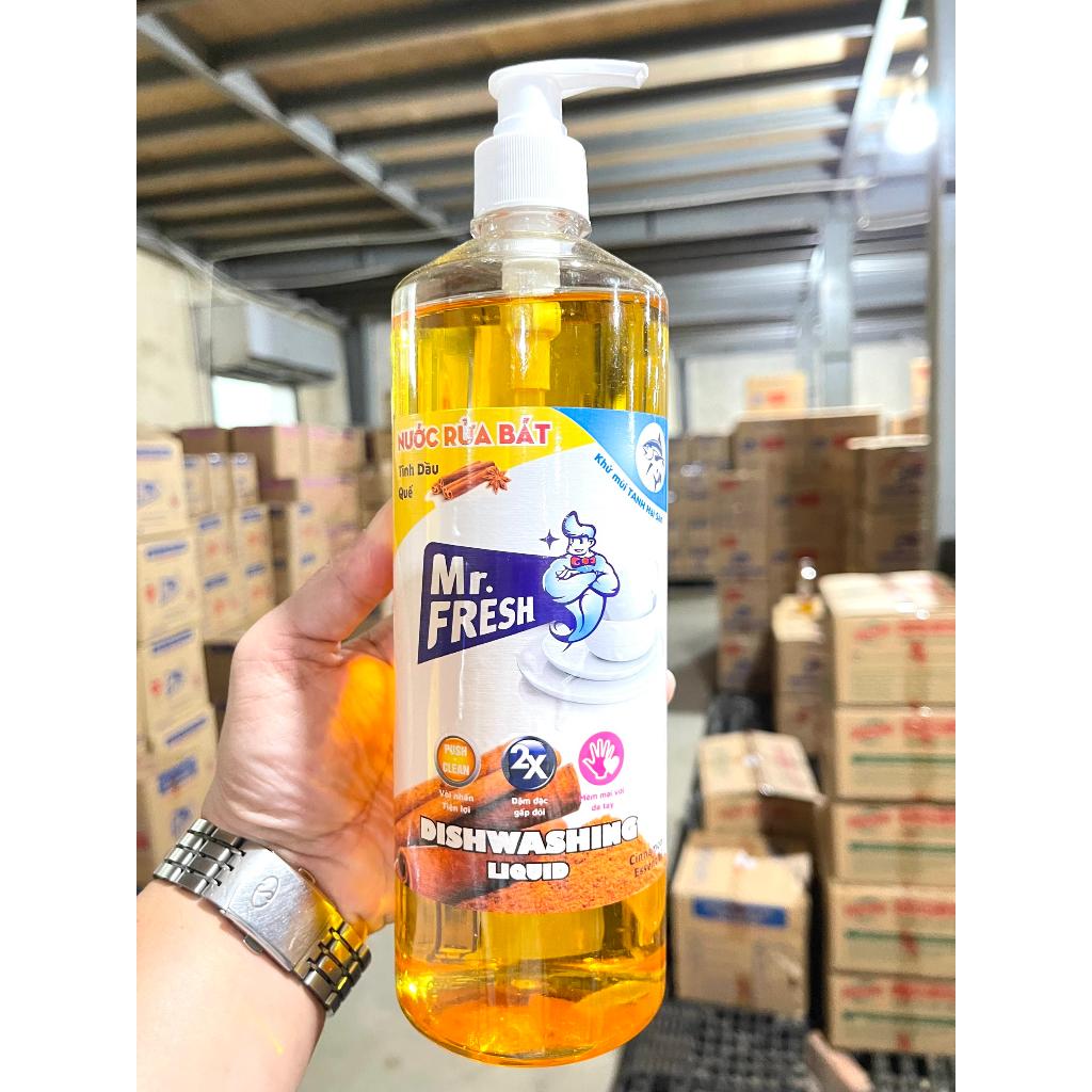 [SIÊU SẠCH] Nước rửa chén đậm đặc van nhấn Mr Fresh 800ml (Đào, Cam, Trà Xanh, Quế)