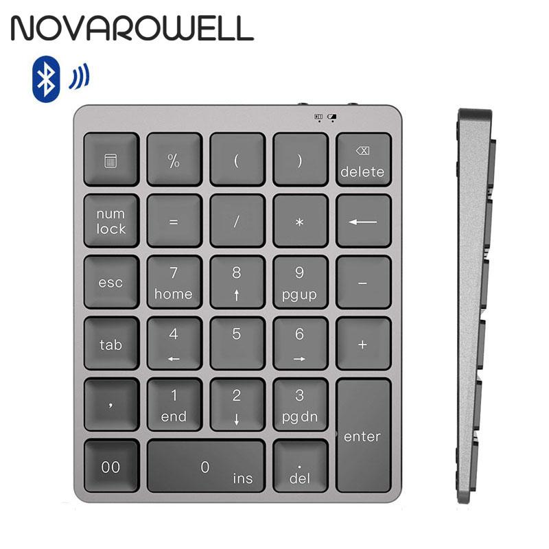 Không Dây Số Bàn Phím Bluetooth Bàn Phím Số Teclado Mecanico Hợp Kim Nhôm Dành Cho Windows Laptop Máy Tính Bảng Android Máy Tính Để Bàn