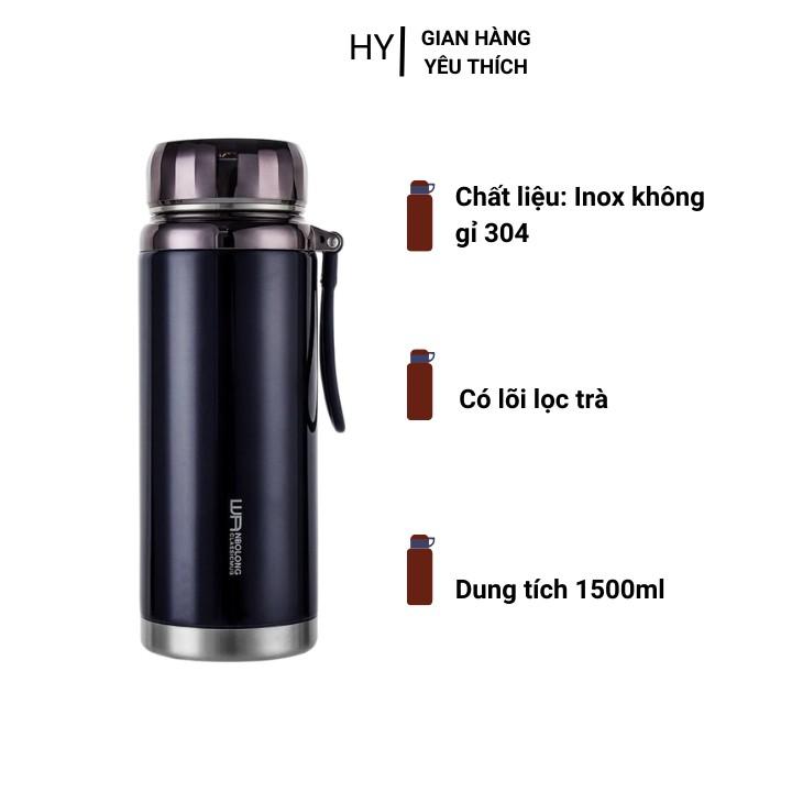 Bình Giữ Nhiệt Lọc Trà Dung Tích 1500ml - Bình Lọc Trà Thiết Kế 2 Lớp Inox 304 Cao Cấp