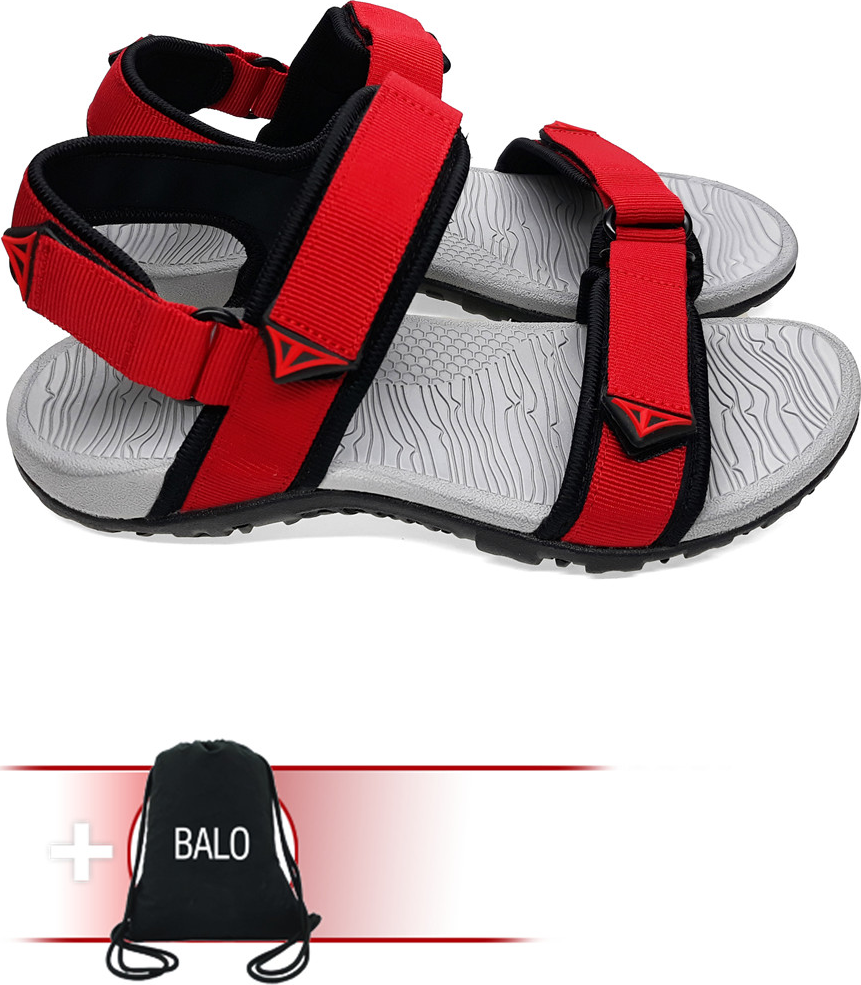 Giày Sandal Việt Thủy Quai Ngang VT1 - Đỏ - Kèm Balo Túi Rút Đặc Biệt