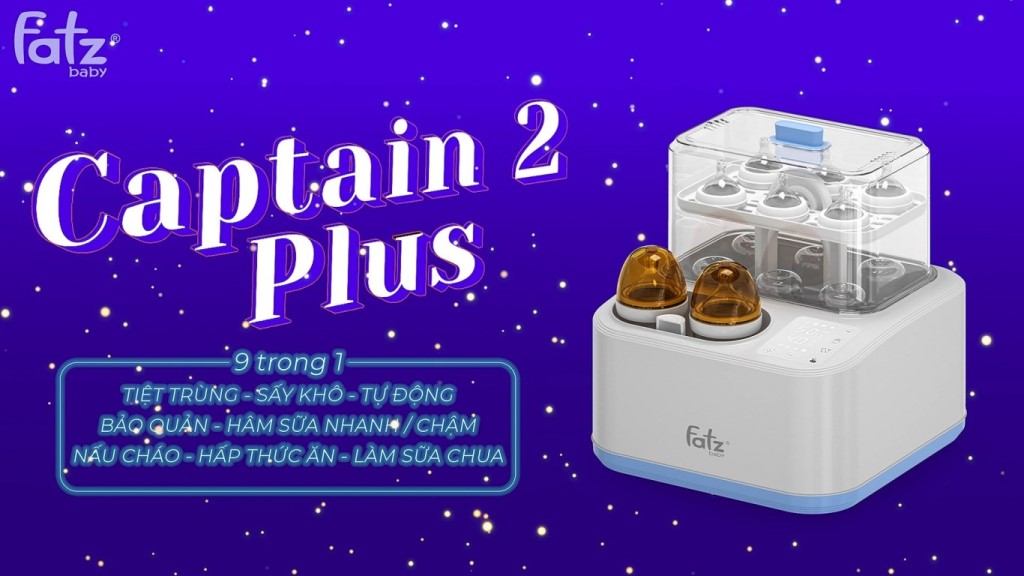 MÁY TIỆT TRÙNG SẤY KHÔ NẤU CHÁO THÔNG MINH TÍCH HỢP MÁY HÂM SỮA FATZBABY CAPTAIN 2 PLUS - FB4316SL