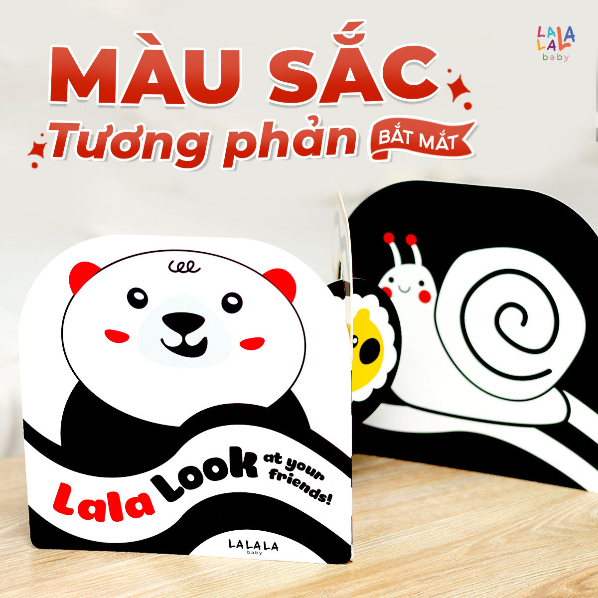 Sách âm thanh Lalalook đồ chơi kích thích thị giác não bộ phát triển cho bé sơ sinh Lalala baby