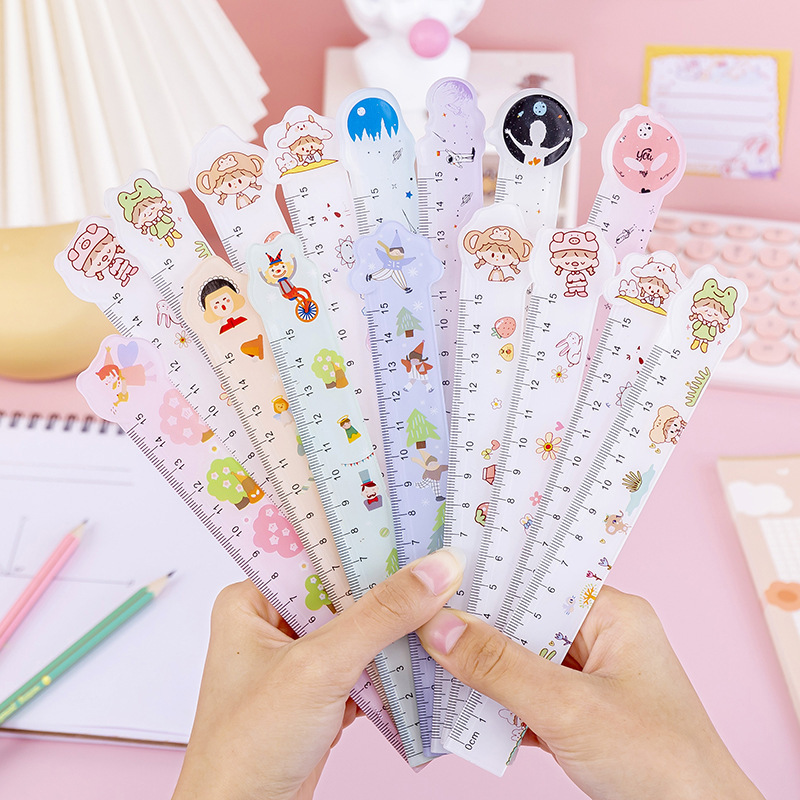 Thước Kiểu In Hình Hoạt Hình Dễ Thương Dài 15cm