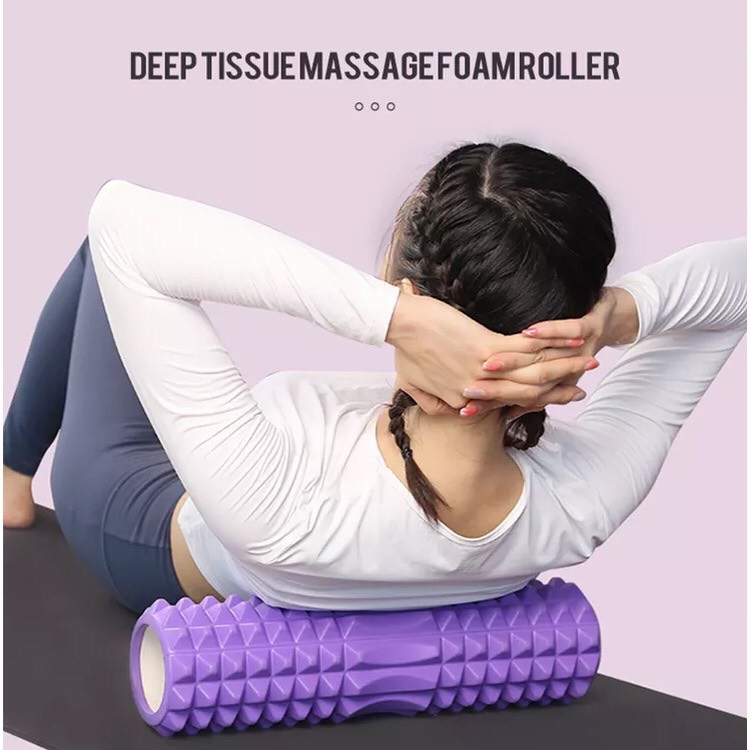 Con Lăn Massage Foam Gai Dẹt 45x14 cm Ống Lăn Giãn Cơ Tập Yoga, Gym