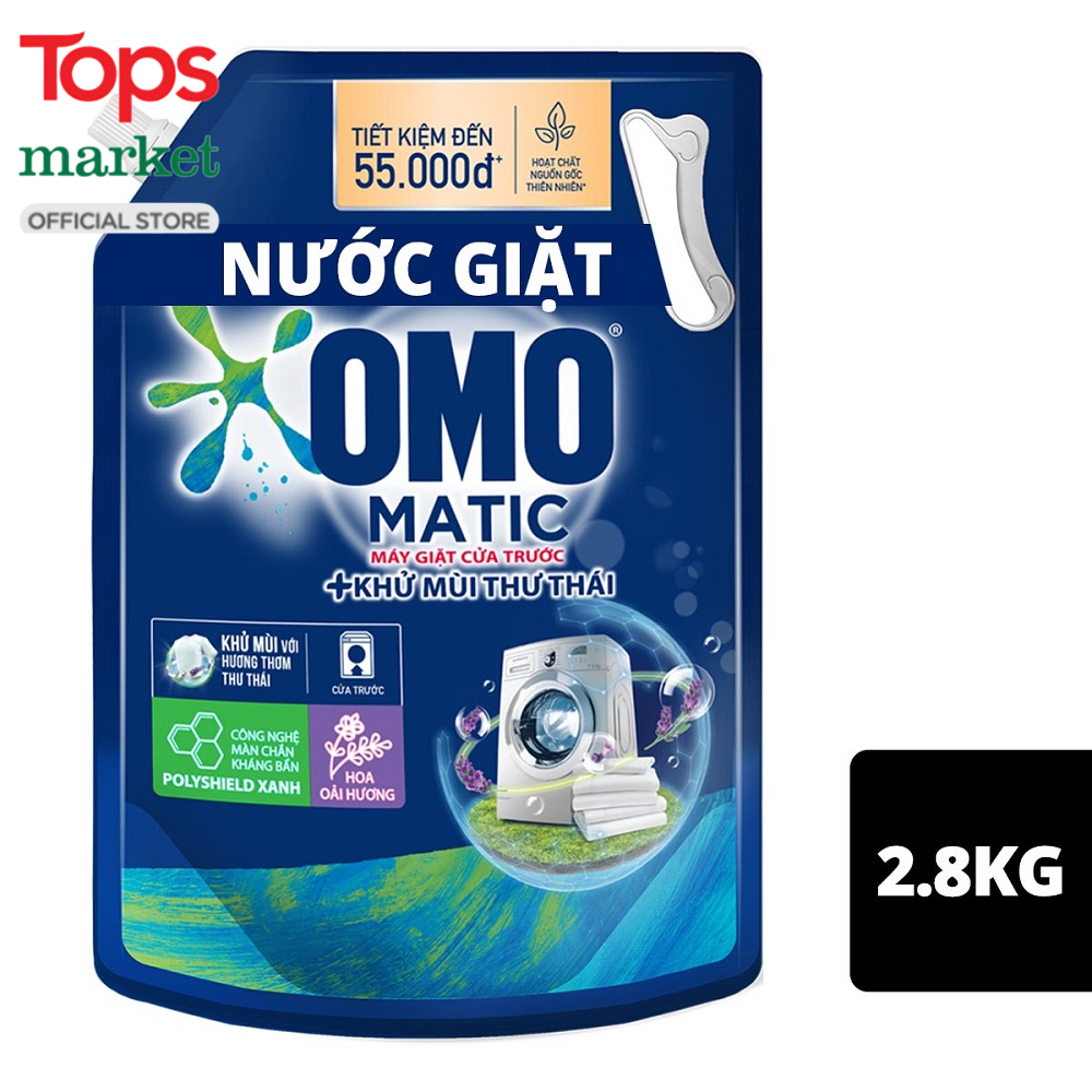 Nước Giặt OMO Cửa Trước Khử Mùi Hoa Oải Hương Túi 2.8KG