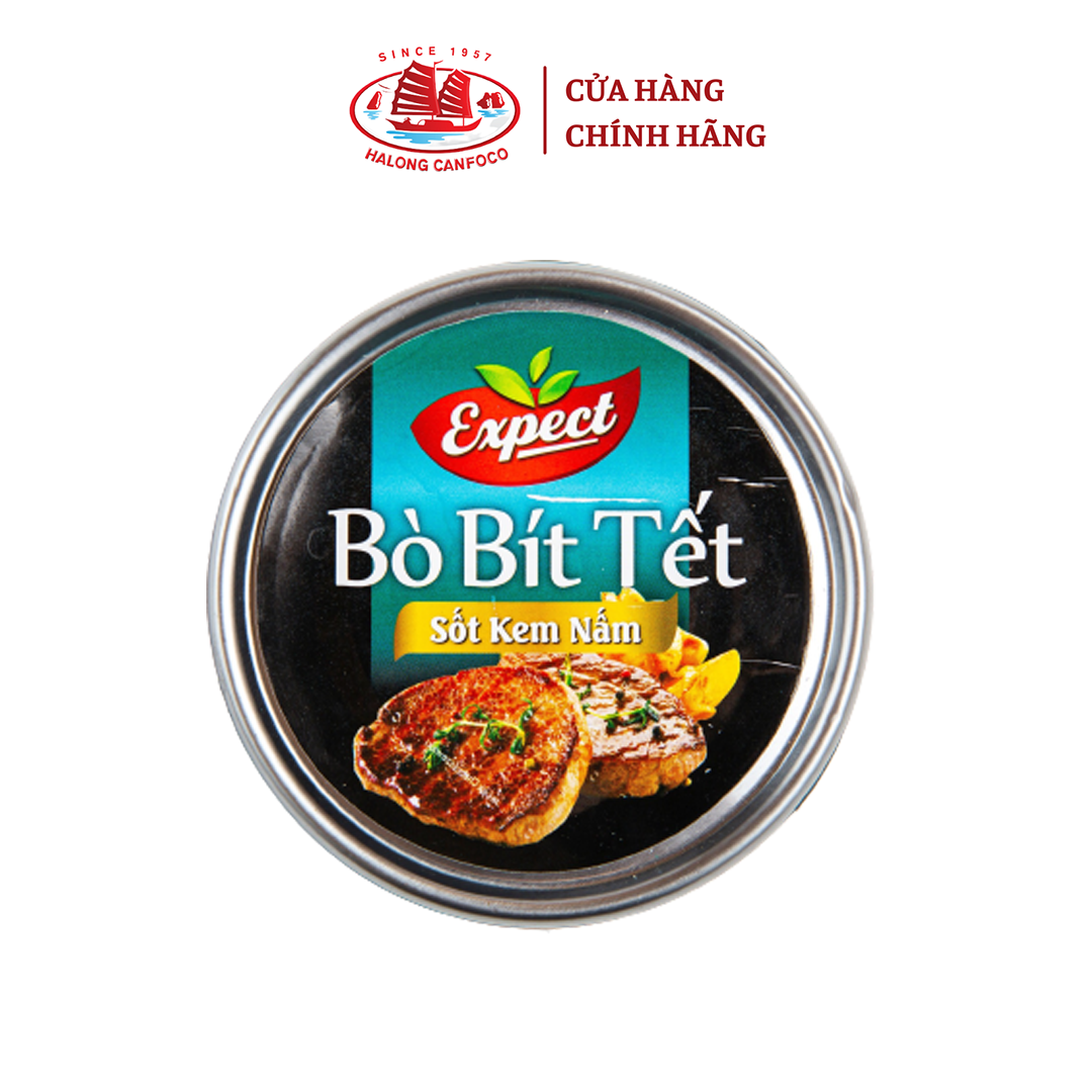 Bò bít tết sốt kem nấm 150g - Đồ Hộp Hạ Long [DATE T06/2024]