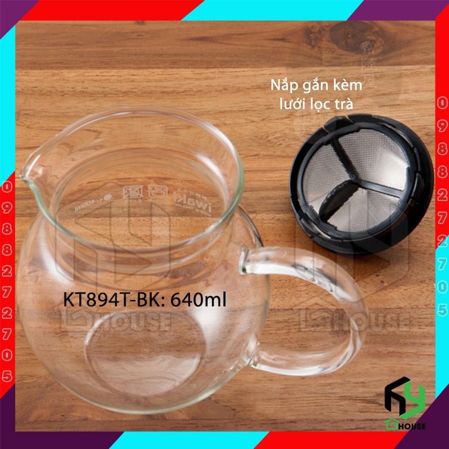 Bình trà thủy tinh siêu chịu nhiệt rót nước sôi không bể vỡ Nhật Bản - 640ml KT894TBK