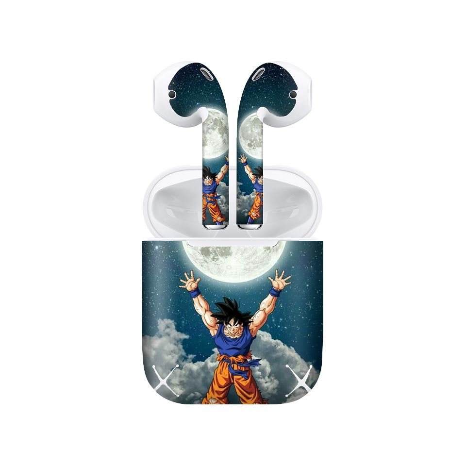 Miếng dán skin chống bẩn cho tai nghe AirPods in hình Songoku Dragon Ball - 7vnr015 (bản không dây 1 và 2)