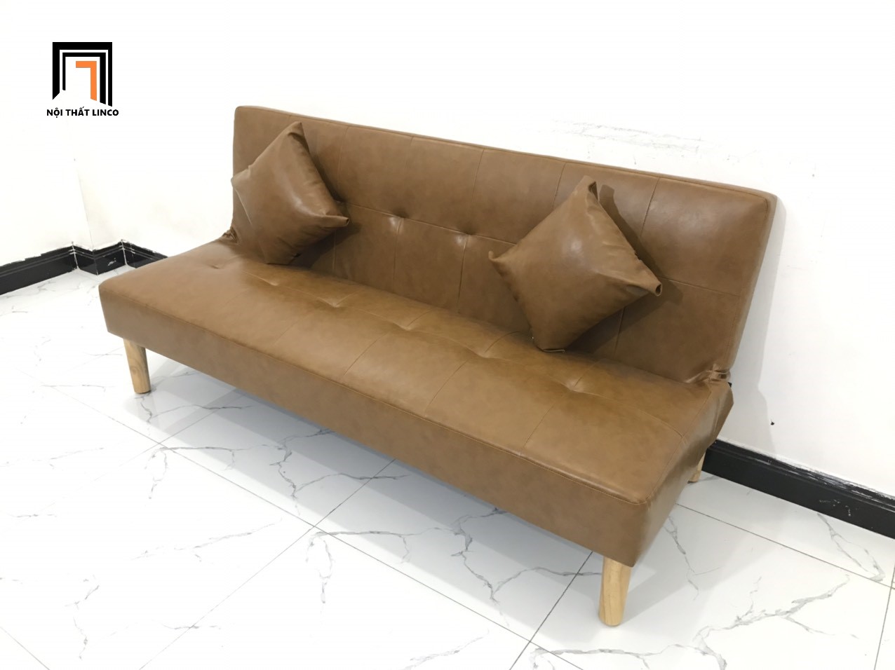 Ghế sofa bed mini simili giả da màu da bò nhiều kích cỡ