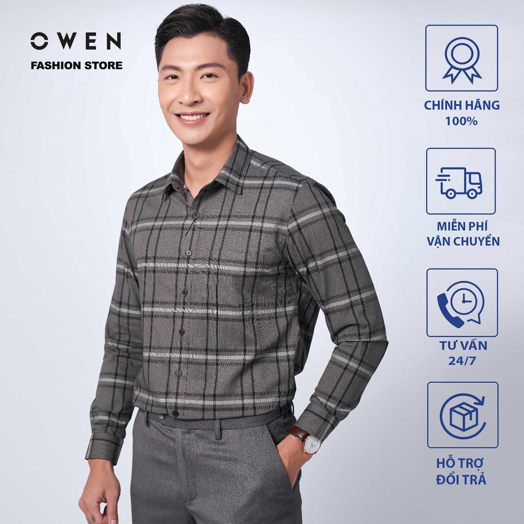 Áo Sơ mi Owen nam dài tay dáng Regular mềm mịn mát Mã AR220906DT