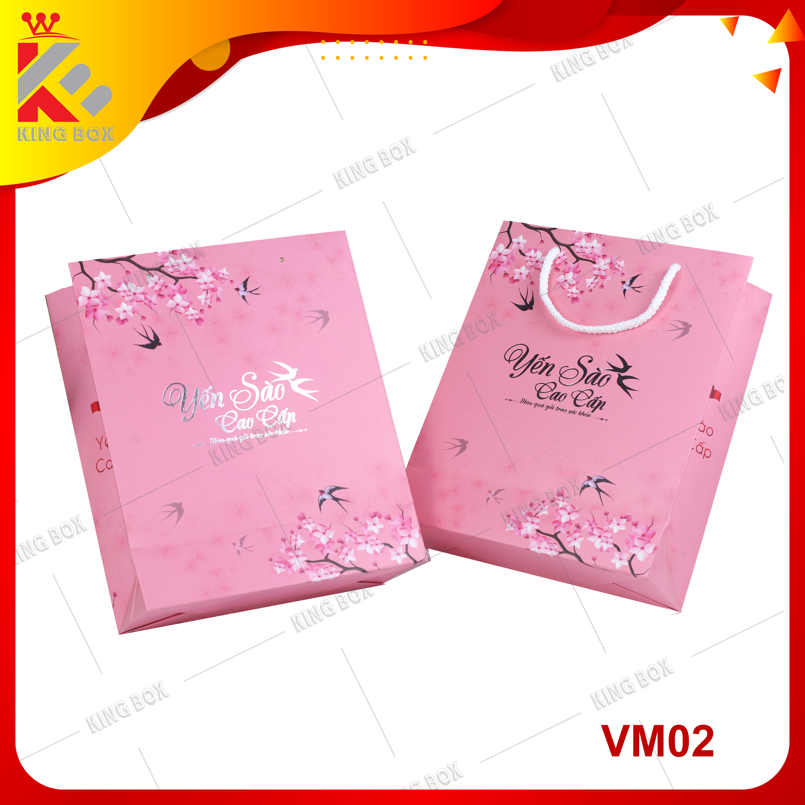 20 Túi giấy đựng yến sào cao cấp size trung KING BOX