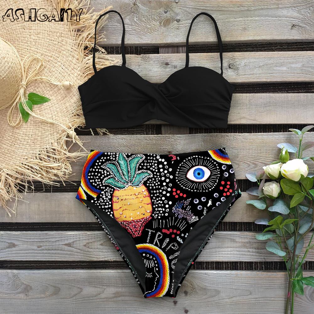 Gợi Cảm 2021 Bộ Đồ Bơi Bikini Đồ Bơi Nữ Push Up Bikini Bộ In Hình Lá Nữ Cao Cấp Quần Bơi Cho Áo Tắm
