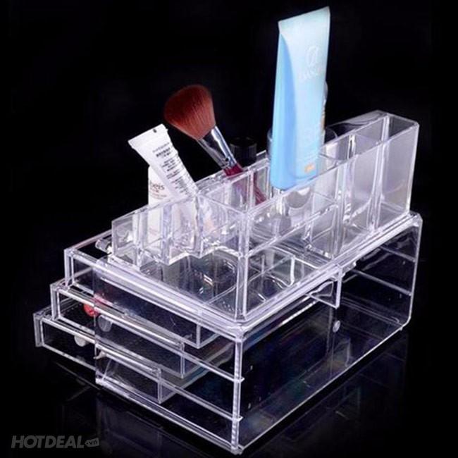 Kệ Mica Đựng Mỹ Phẩm Trang Sức 4 Tầng loai dày