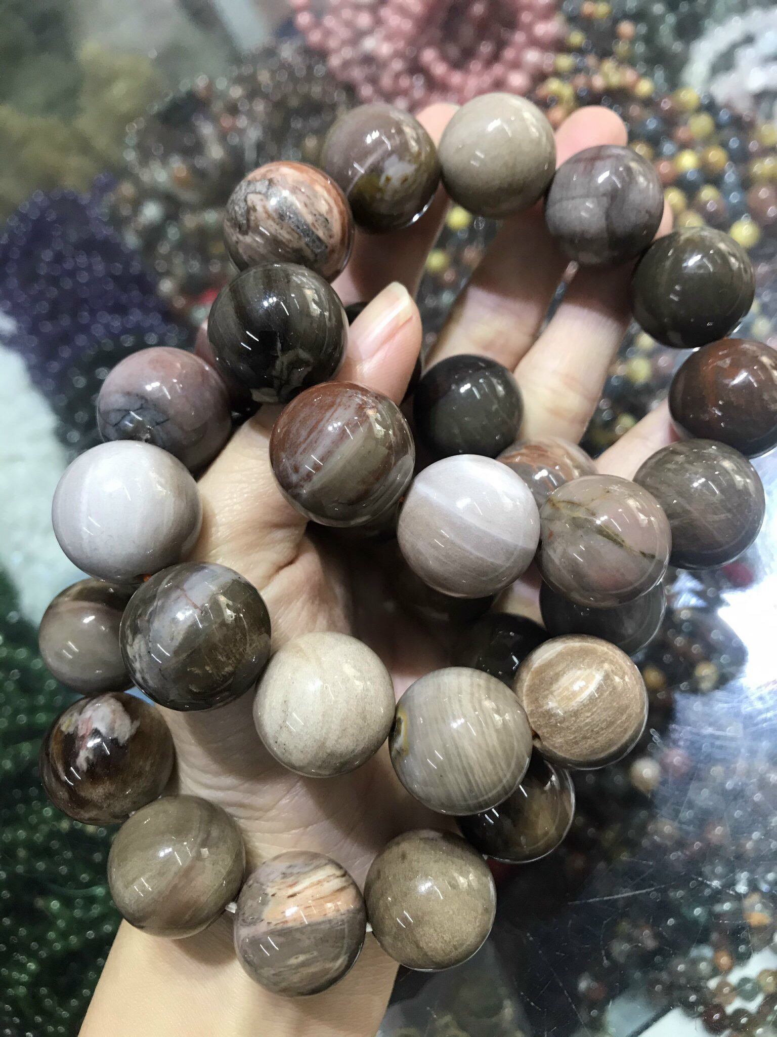 Vòng gỗ hoá thạch 20 mm tự nhiên
