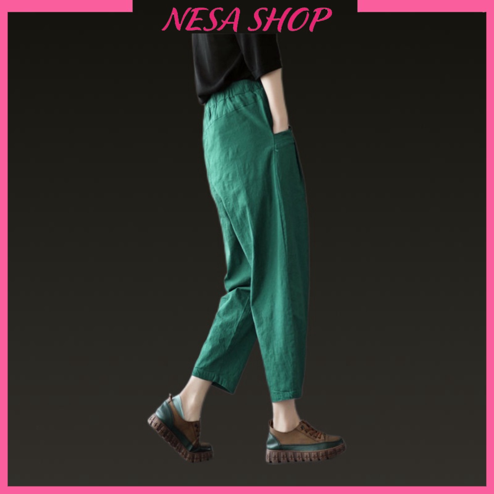 Quần ống rộng nữ, chất liệu Đũi cao cấp, phong cách Hàn Quốc, trẻ trung, thoải mái NeSa Shop QKH.056