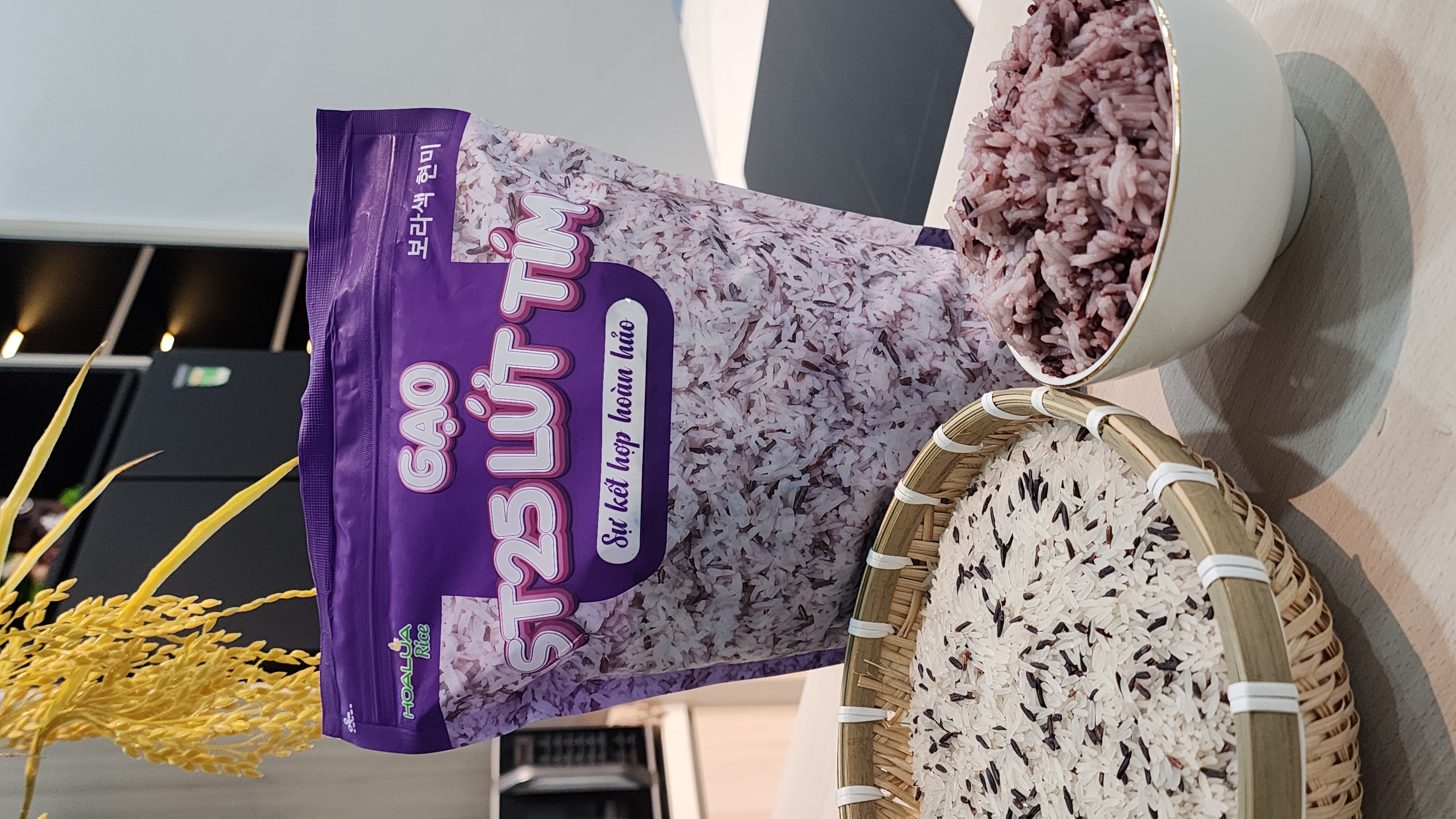 Gạo ST25 Lứt Tím túi 2kg - Dẻo mềm, thơm đặc trưng, giàu dinh dưỡng